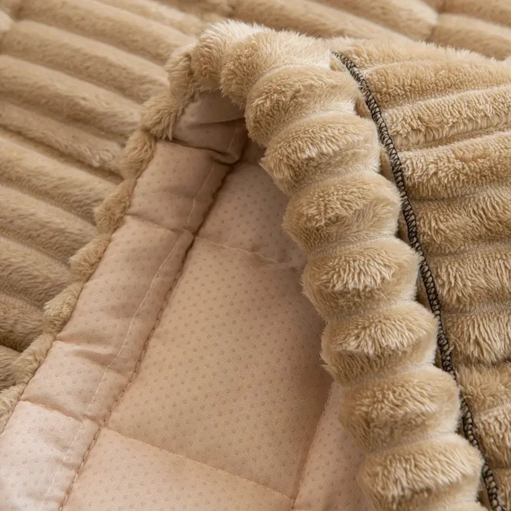 Bankhoes zitkussen gewatteerd pluche gequilt geribbeld loper microvezel