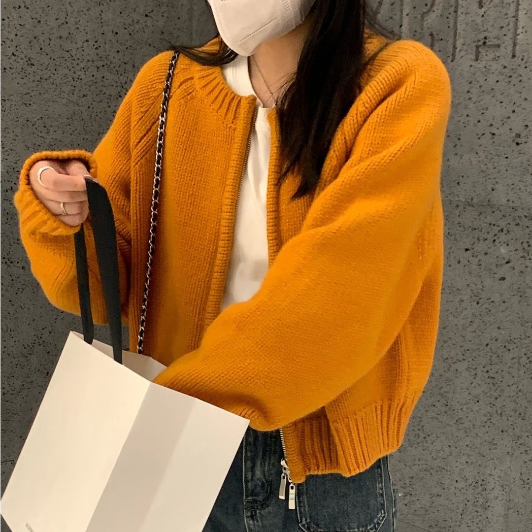Oranje Vest voor Dames met Zachte Knitlook
