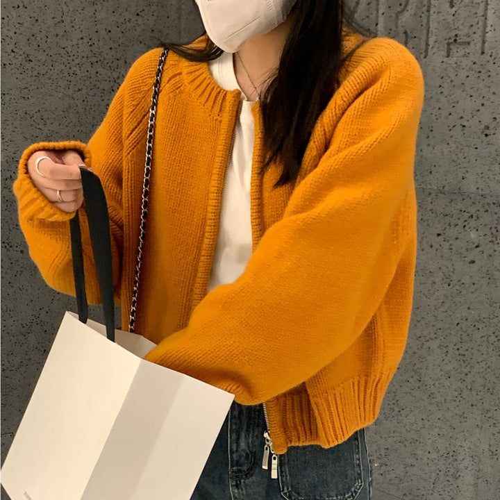Oranje Vest voor Dames met Zachte Knitlook