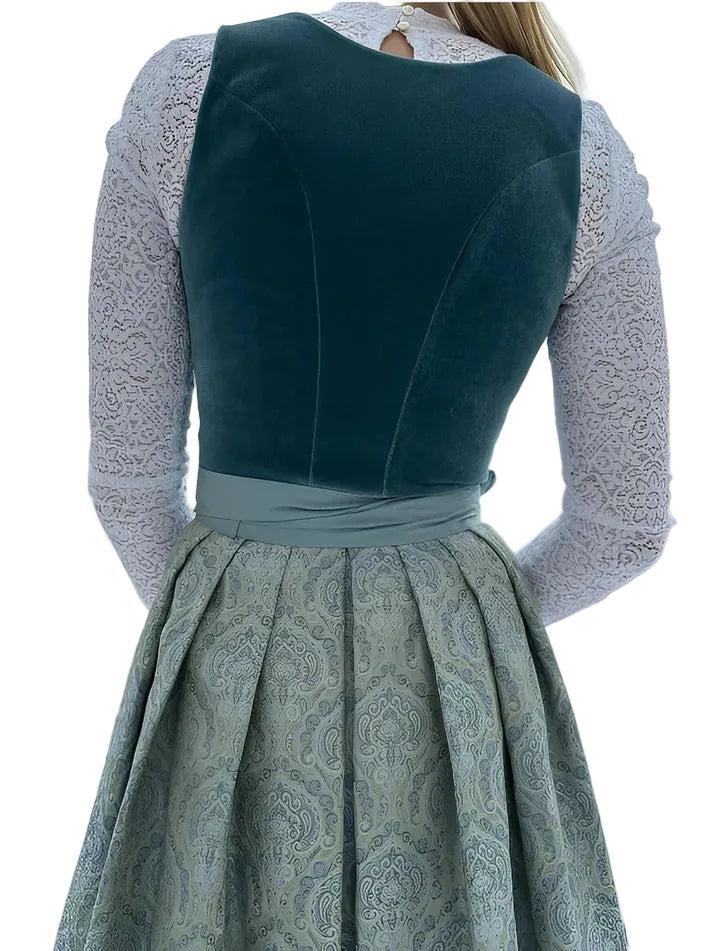 Traditionele midi-dirndljurk voor dames met schort