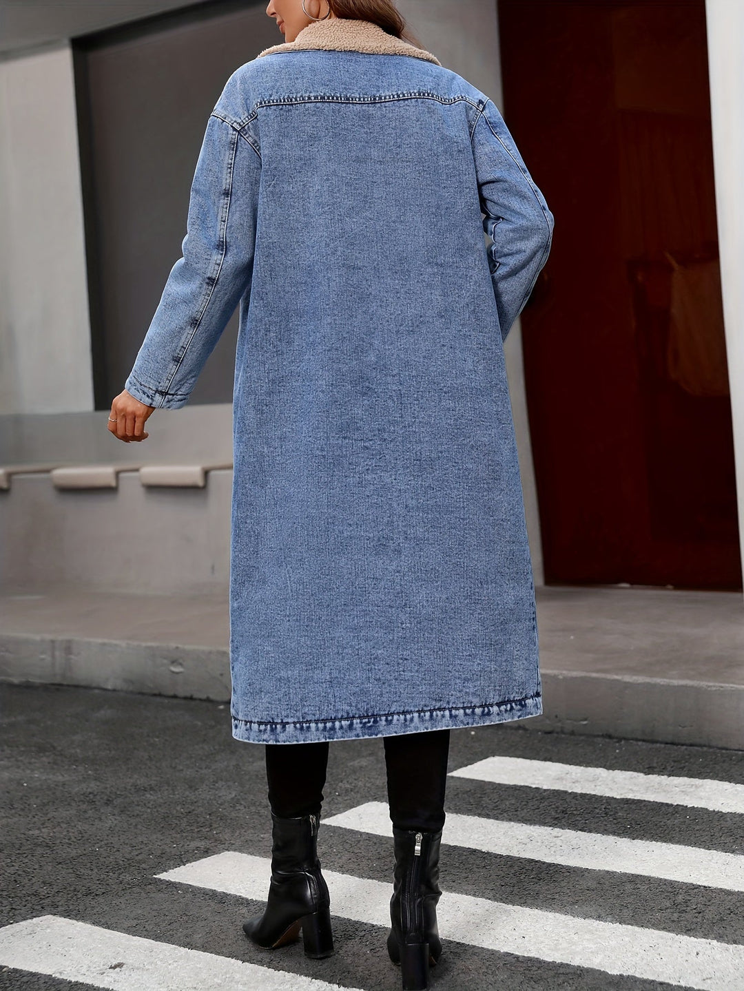Gevoerd spijkerjack in washed blauw – Sofia