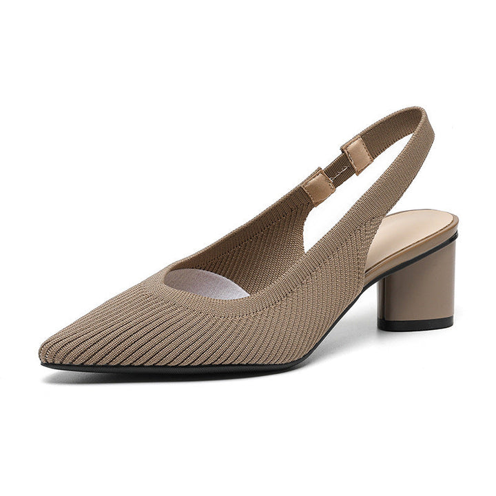 Slingbackhakken – Damespumps met spitse neus en lage blokhak voor elegantie en comfort