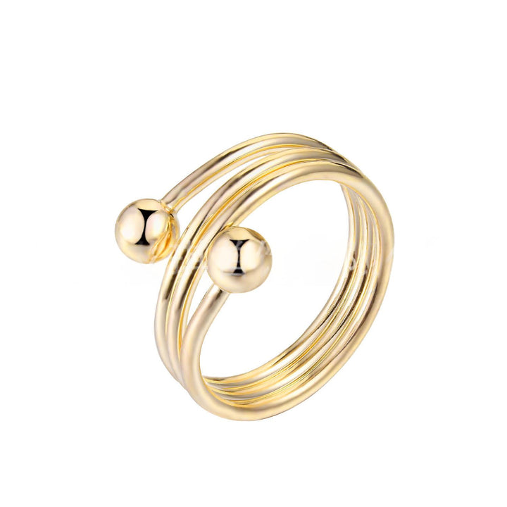 Red Copper Multi-layer Cross-round Bead Ring