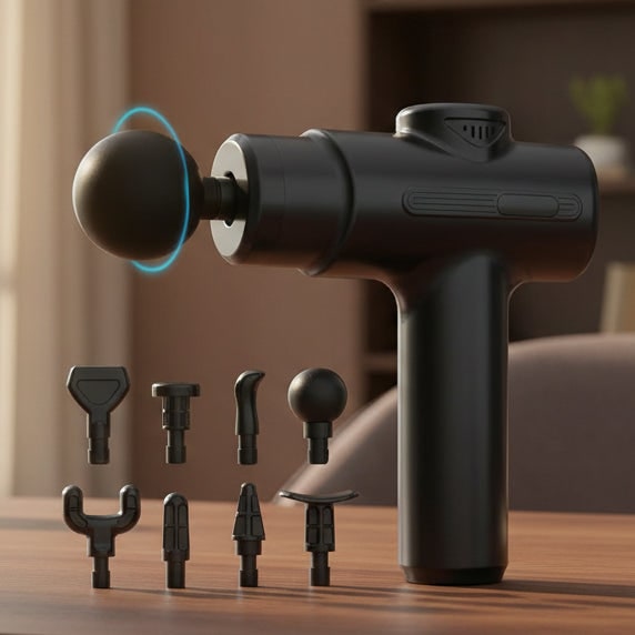 Diepe-weefsel massagepistool, draagbaar, oplaadbaar met acht verwisselbare koppen, snoerloos