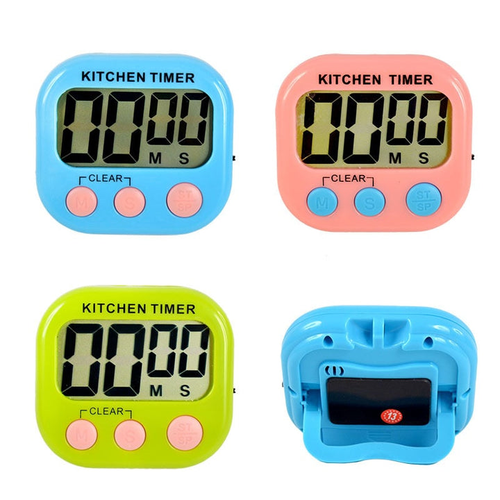 Digitale kookwekker met afteltijd van 10 en 30 minuten, groot lcd-scherm en magnetische achterkant