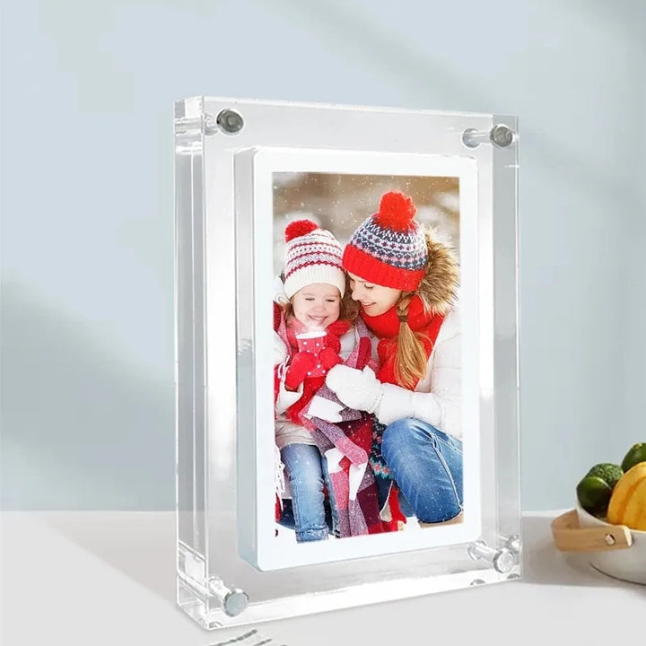 Digitale fotolijst met smart display, acrylblok en IPS-scherm, elektronisch