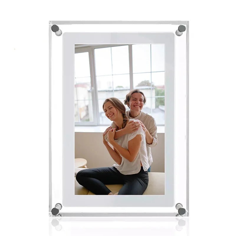 Digitale fotolijst met smart display, acrylblok en IPS-scherm, elektronisch