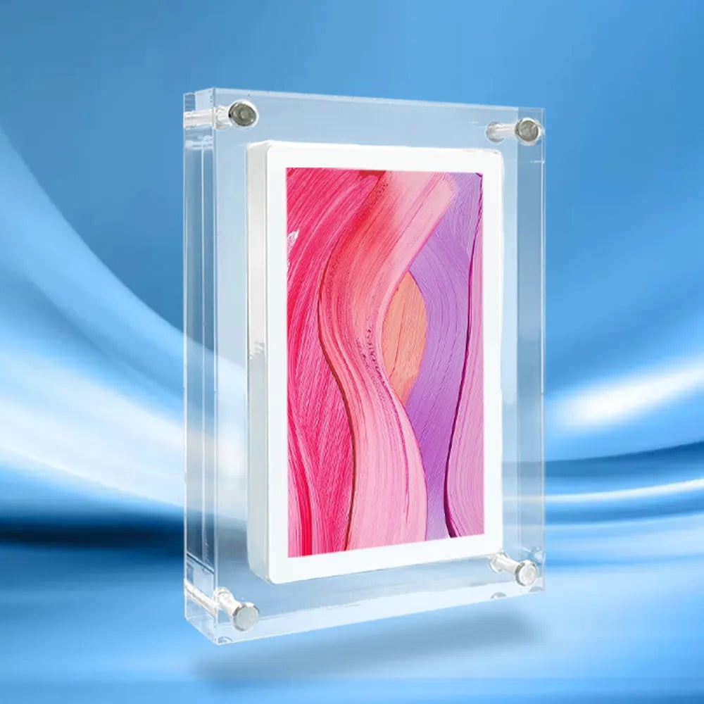 Digitale fotolijst met smart display, acrylblok en IPS-scherm, elektronisch