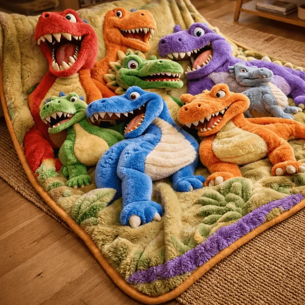 Dino-droomdeken – ultra knuffelzacht en speels comfort