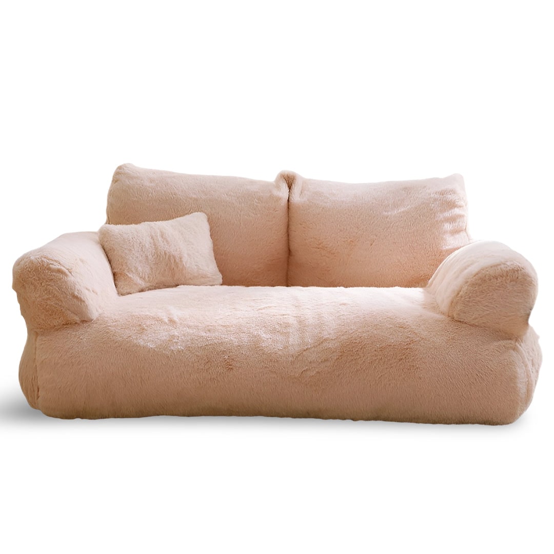 Hondenbank bed huisdier met pluche kussen en verhoogde armleuningen sofa