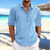 Casual Linnen Shirt met Lange Mouwen voor Heren