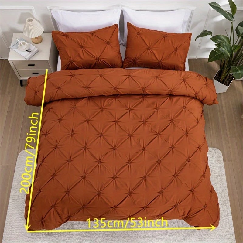 Dekbedovertrek kingsize met pintuck-plooien en bijpassende kussenslopen, California-set