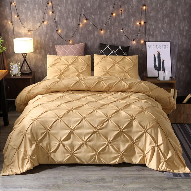 Dekbedovertrek kingsize met pintuck-plooien en bijpassende kussenslopen, California-set