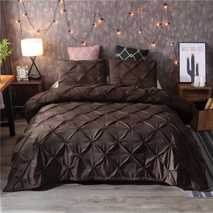 Dekbedovertrek kingsize met pintuck-plooien en bijpassende kussenslopen, California-set