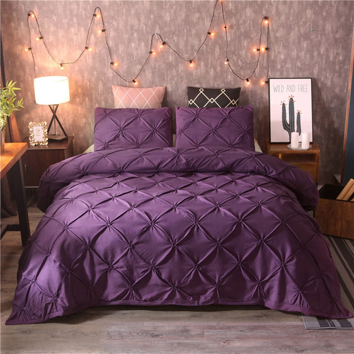 Dekbedovertrek kingsize met pintuck-plooien en bijpassende kussenslopen, California-set
