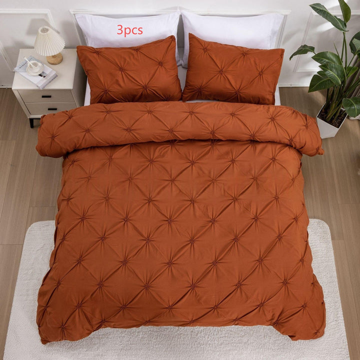 Dekbedovertrek kingsize met pintuck-plooien en bijpassende kussenslopen, California-set