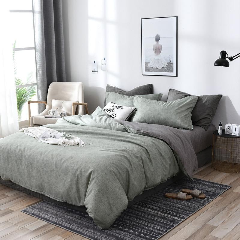 Dekbedovertrekset met lakens queensize en kingsize omkeerbaar geborsteld microvezel beddengoed