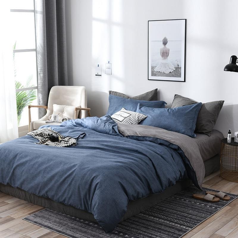 Dekbedovertrekset met lakens queensize en kingsize omkeerbaar geborsteld microvezel beddengoed