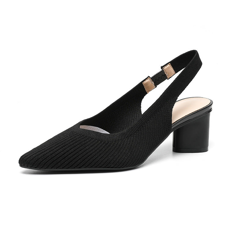 Slingbackhakken – Damespumps met spitse neus en lage blokhak voor elegantie en comfort