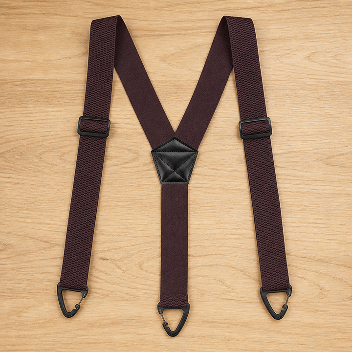 Elastische bretels voor heren, 3,8 cm breed met metalen clips, X- of Y-rug