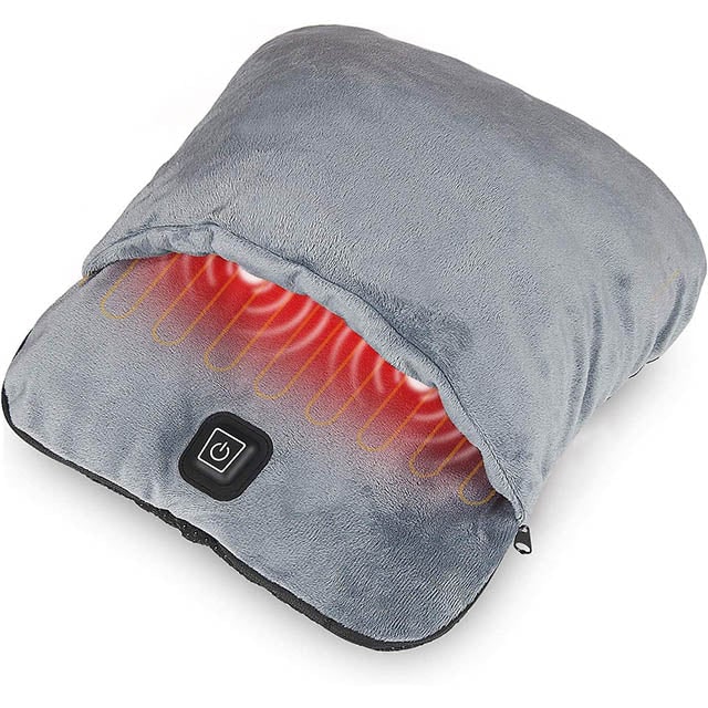 Pluche voetenzak met warmte en vibratiemassage