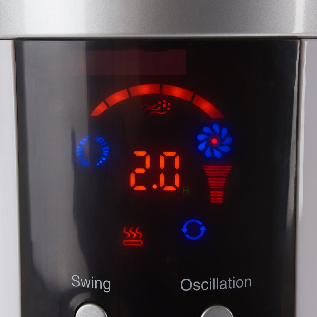 Verdampingskoeler draagbare nevelventilator op voet, oscillerend, wit, led-display