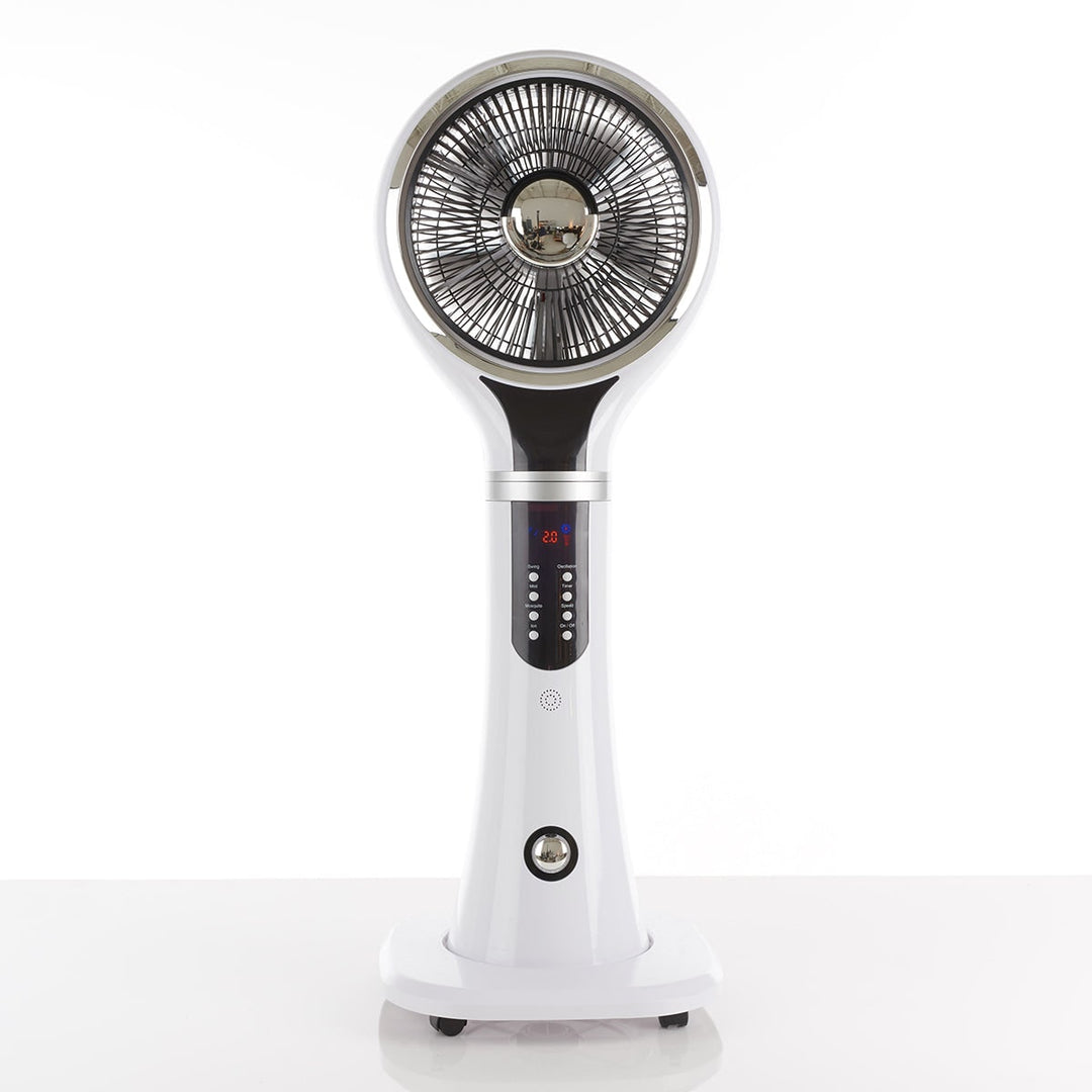 Verdampingskoeler draagbare nevelventilator op voet, oscillerend, wit, led-display