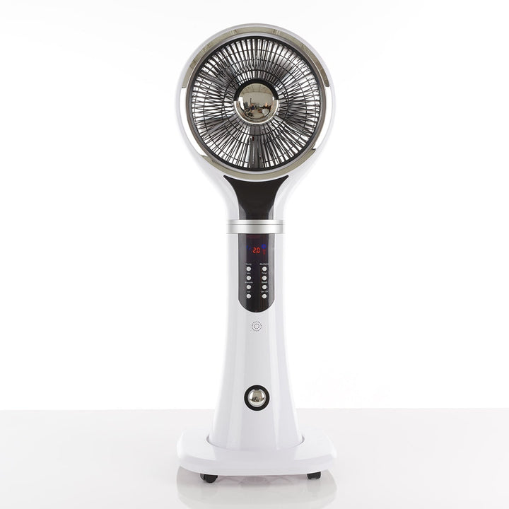 Verdampingskoeler draagbare nevelventilator op voet, oscillerend, wit, led-display