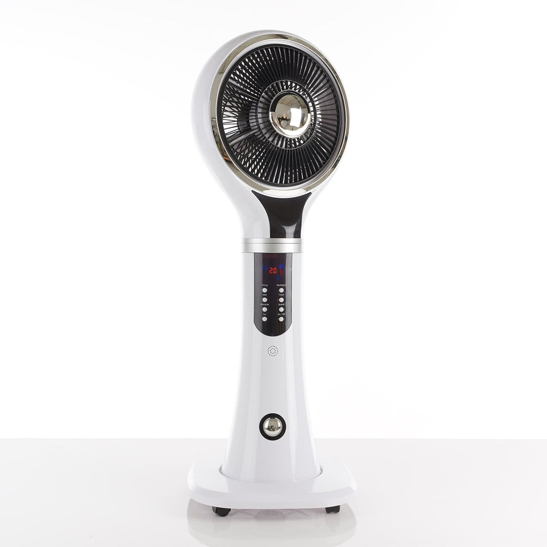 Verdampingskoeler draagbare nevelventilator op voet, oscillerend, wit, led-display