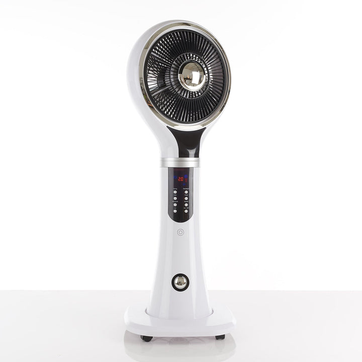 Verdampingskoeler draagbare nevelventilator op voet, oscillerend, wit, led-display