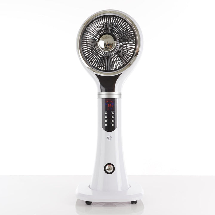 Verdampingskoeler draagbare nevelventilator op voet, oscillerend, wit, led-display