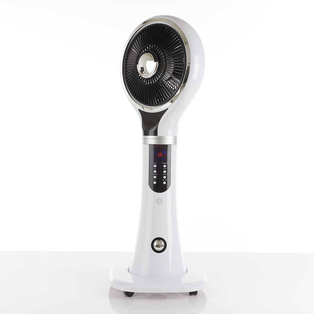 Verdampingskoeler draagbare nevelventilator op voet, oscillerend, wit, led-display