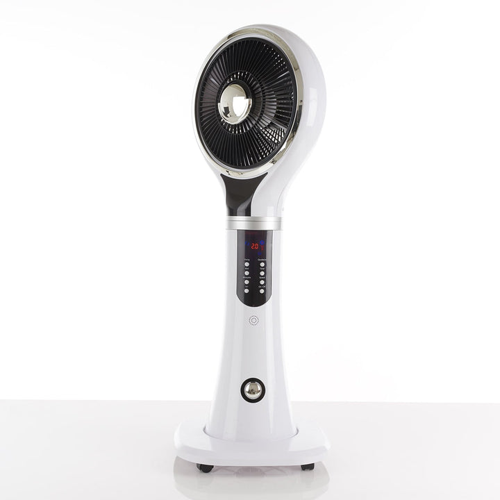 Verdampingskoeler draagbare nevelventilator op voet, oscillerend, wit, led-display