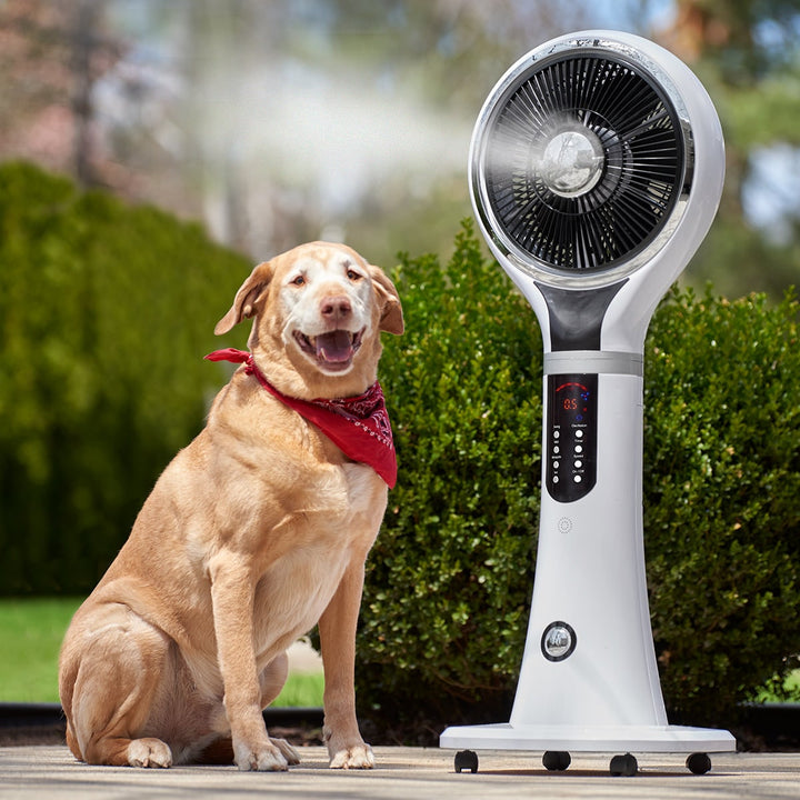 Verdampingskoeler draagbare nevelventilator op voet, oscillerend, wit, led-display