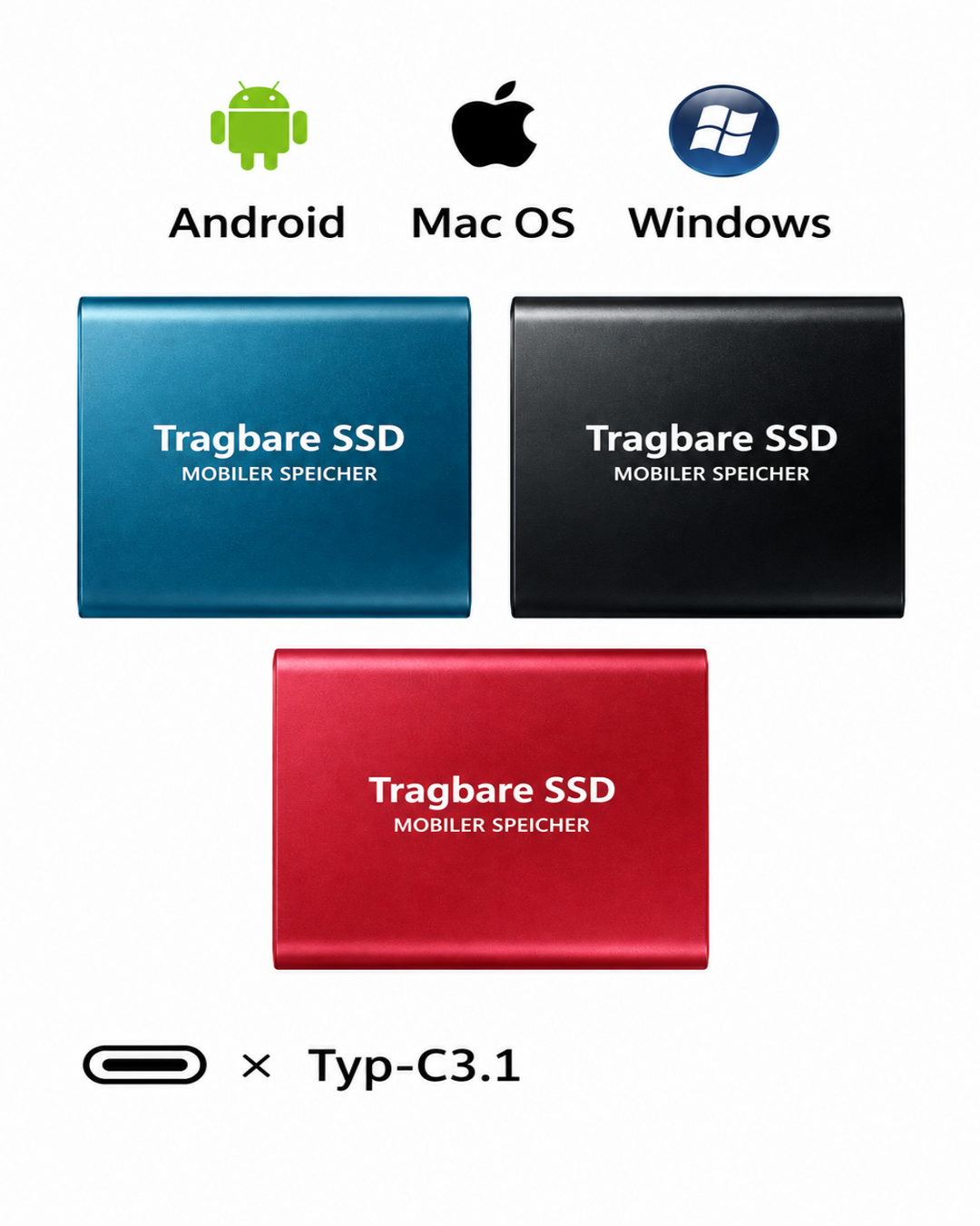 Externe 128‑TB‑SSD – compact, snel en draagbaar