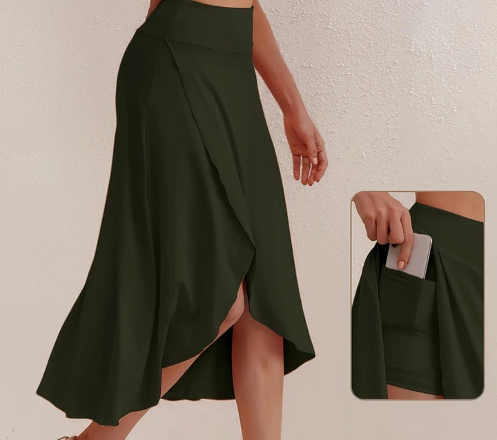 Sportieve rok met hoge taille en asymmetrische snit - Alexia