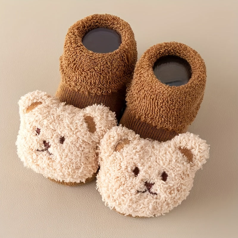 Antislip sokschoentjes voor pasgeboren meisjes en jongen met schattig berenontwerp - Angelie