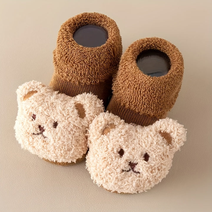 Antislip sokschoentjes voor pasgeboren meisjes en jongen met schattig berenontwerp - Angelie