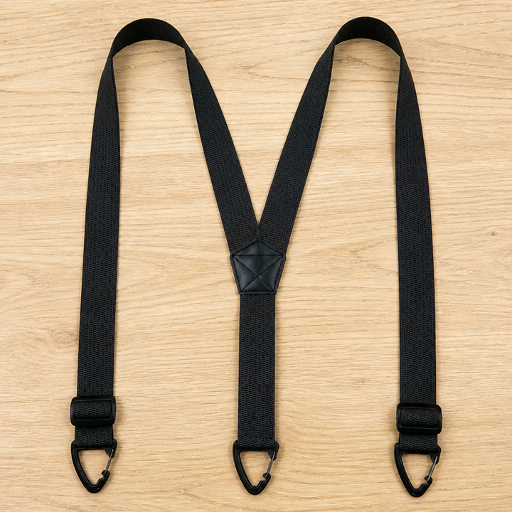 Elastische bretels voor heren, 3,8 cm breed met metalen clips, X- of Y-rug