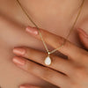 18K Opaal Druppel Hanger Ketting