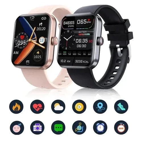 Fitness tracking smartwatch hartslagmeter touchscreen waterdicht siliconen