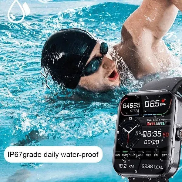 Fitness tracking smartwatch hartslagmeter touchscreen waterdicht siliconen