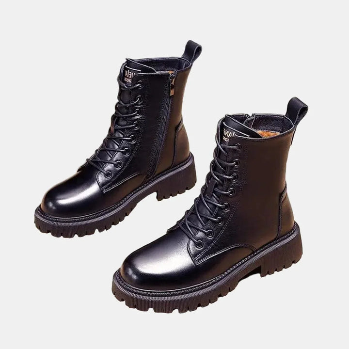 Gevoerde combat enkellaarsjes met fleece voering