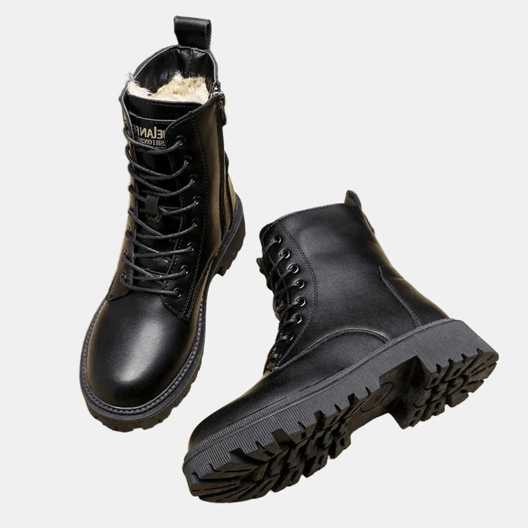 Gevoerde combat enkellaarsjes met fleece voering