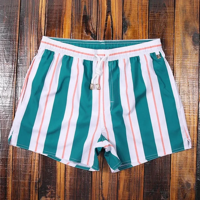 Gestreepte herenshort met elastische tailleband – Matteo