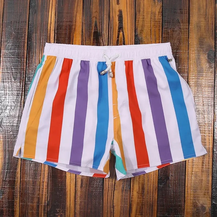 Gestreepte herenshort met elastische tailleband – Matteo