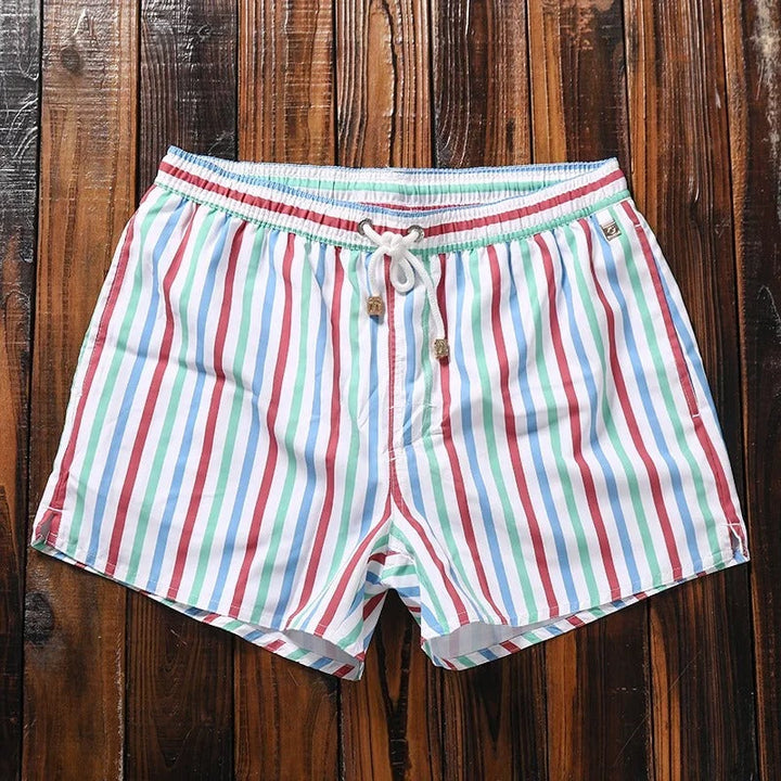 Gestreepte herenshort met elastische tailleband – Matteo