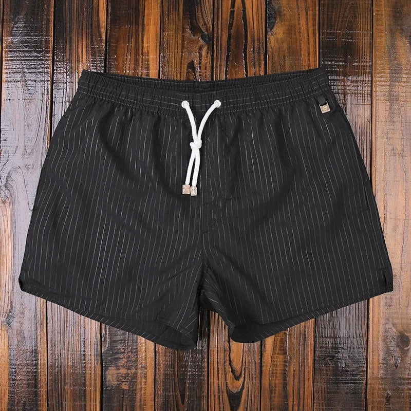 Gestreepte herenshort met elastische tailleband – Matteo