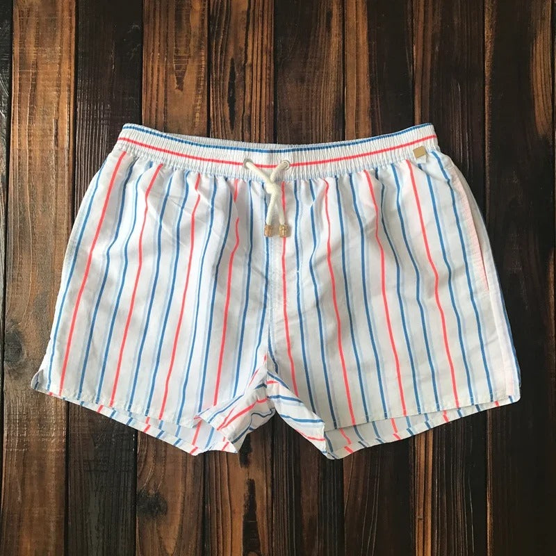 Gestreepte herenshort met elastische tailleband – Matteo