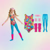 Halloween-outfit voor meisjes in 80s-stijl voor kostuumfeesten: aerobics-workoutset met maillot, legging en beenwarmers
